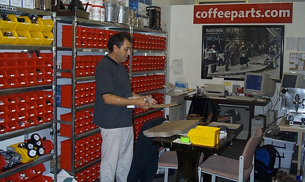 Domingos Laranjinha in the Coffee Parts Workshop circa 1999
