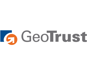 Geo trust logo - word trust in bold in a mid shade of grey